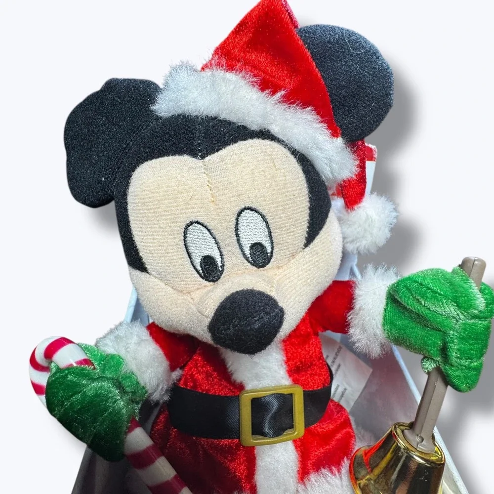 Disney Gemmy Animated Singing Santa Mickey Mouse Christmas Plush NEW 2010
